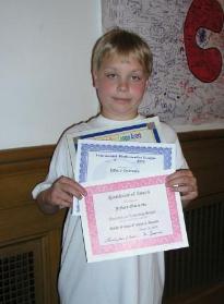 Jeffery and a few of his 4th grade awards